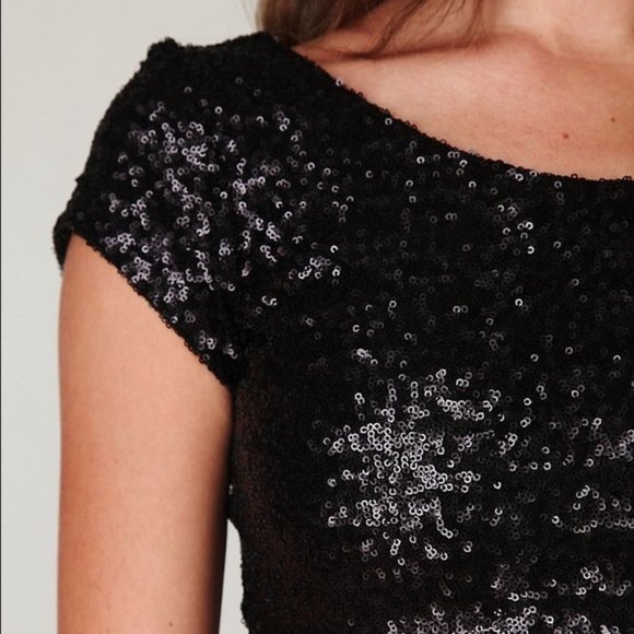 Backstage Matte Black Sequin Mini Dress Size XS - Picture 9 of 10